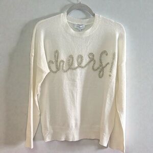 🥂🆕 GILLI Cheers! Sweater. Color: Cream.  Size S.  NWT